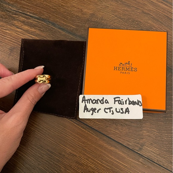 SOLD ❌ HERMES 18K Yellow Gold Olympe Ring - Picture 10 of 10